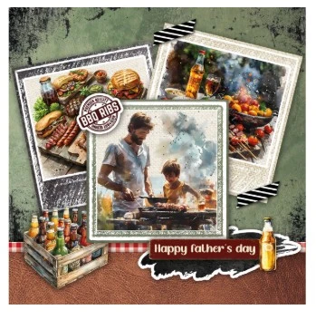 Studio Light Cardmaking Pad BBQ Party Essentials 14 Sheets Men's Cards!