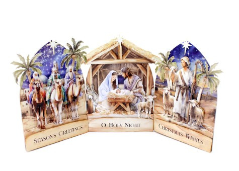 Katy Sue Nativity Scenes Pop Up Card Making Kit -- 12 Die Cut Cards