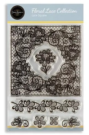 Jamie Rodgers Crafts Lace Square A6 Clear Stamp Set