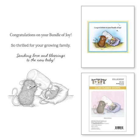 Spellbinders House Mouse Cling Rubber Stamp - Bundle of Joy