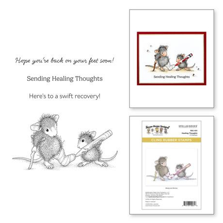 Spellbinders House Mouse Cling Rubber Stamp - Healing Thoughts