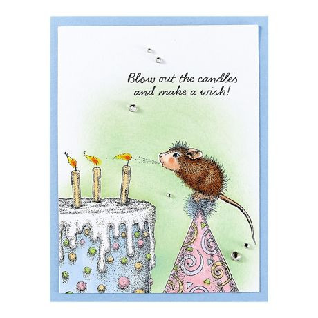 Spellbinders House Mouse Cling Rubber Stamp - Top Notch Birthday