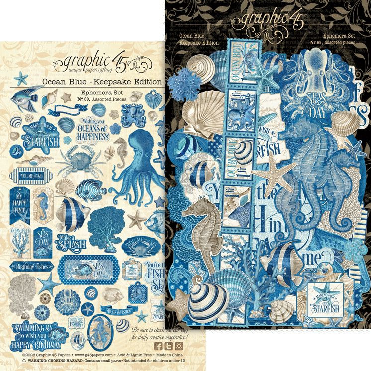 Graphic 45 Ocean Blue — Keepsake Kit with Exclusive Metal Die-Set