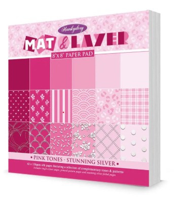Hunkydory Crafts Mat & Layer Paper Pads - Pink Tones - Stunning Silver
