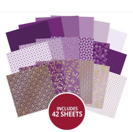 Hunkydory Crafts Mat & Layer Paper Pads - Purple Tones - Rich Gold