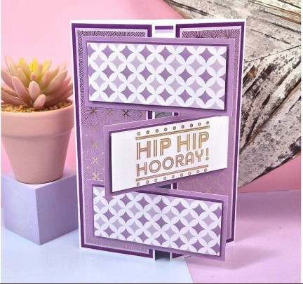 Hunkydory Crafts Mat & Layer Paper Pads - Purple Tones - Rich Gold