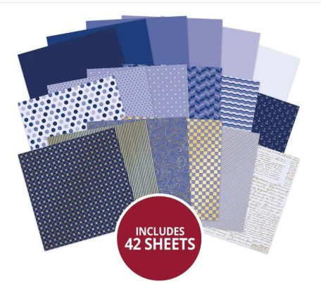 Hunkydory Crafts Mat & Layer Paper Pads - Blue Tones - Rich Gold
