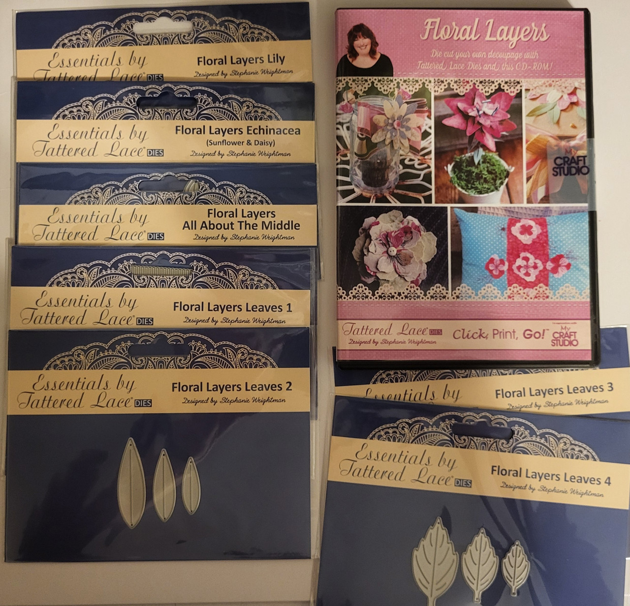 Tattered Lace Complete Floral Layers Cutting DIes and CD Collection