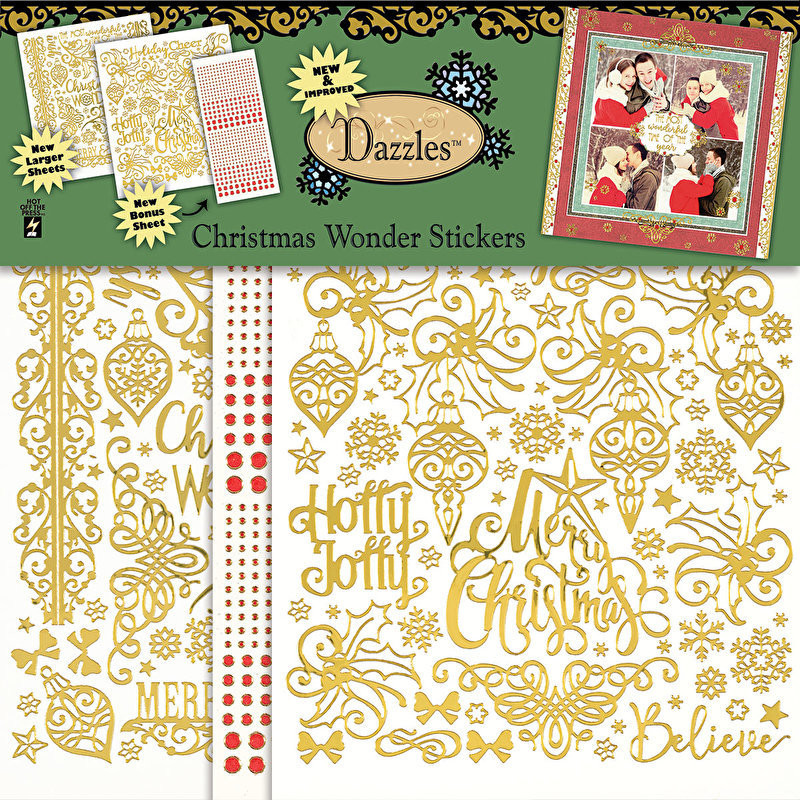 HOTP Dazzles HOTP2838 Christmas Wonder GOLD Scrapbooking Stickers