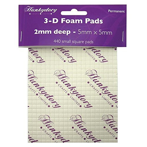 Hunkydory- 3D Foam Squares 5mm x 5mm x 2mm 440 Squares Per Pack- 10 pack Bundle