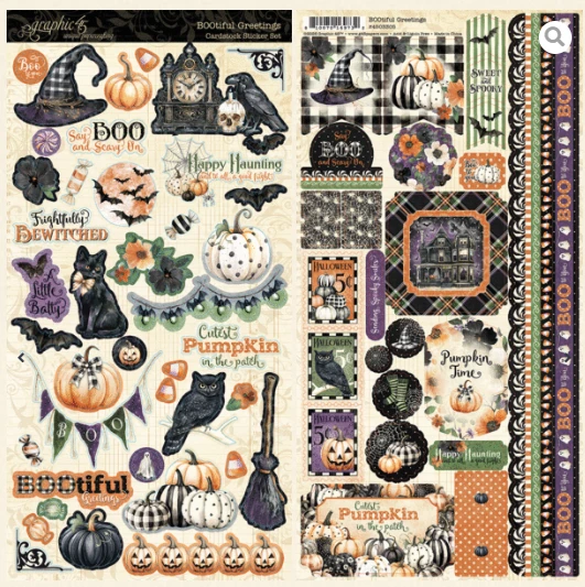 Graphic 45 12x12 Bootiful Greetings Stickers