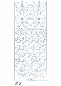 Starform BUTTERFLIES SILVER N818 Peel Stickers OUTLINE