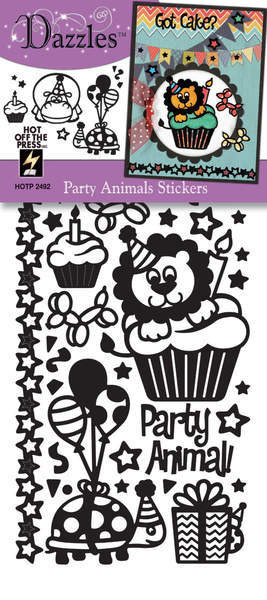 HOTP Dazzles Party Animals Black Stickers 2492
