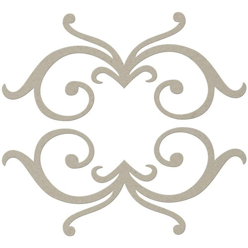 DOUBLE SWIRL Die-Cut Chipboard embellishment FabScraps