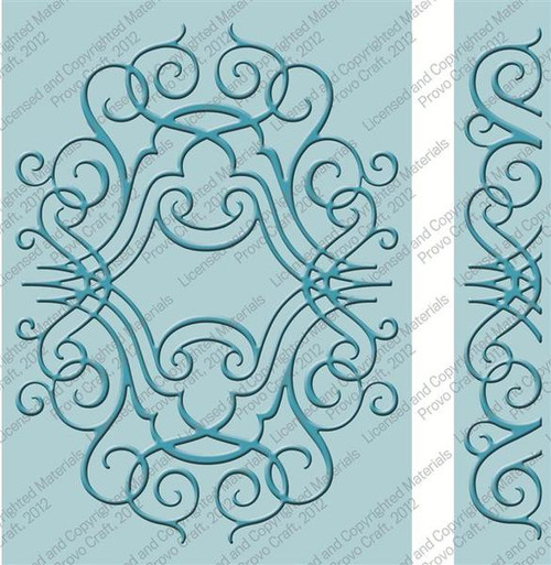 Cuttlebug 5x7 Nathaniel's Penwork EMBOSSING FOLDER AND BORDER SET 2001270