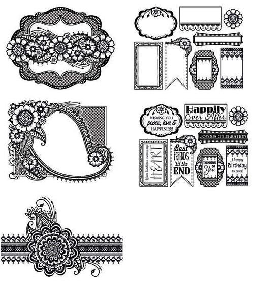 Color Me Card Toppers EBONY Floral Zen Card Toppers 7070 Paper Pack