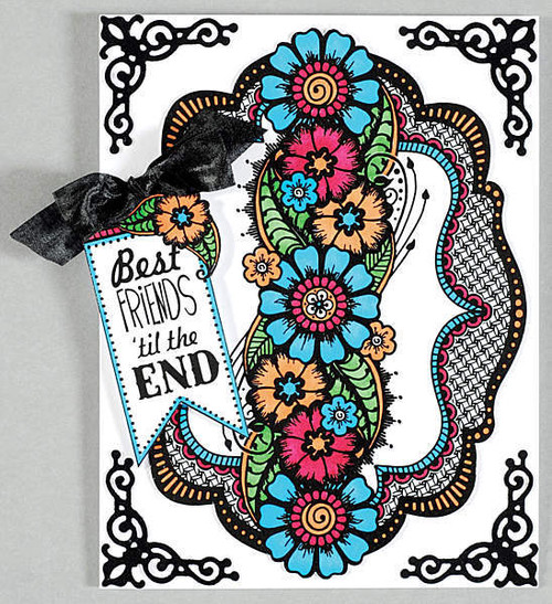 Color Me Card Toppers EBONY Floral Zen Card Toppers 7070 Paper Pack