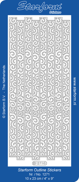 Starform COIL RIBBON N1271 SILVER BORDERS Peel Stickers