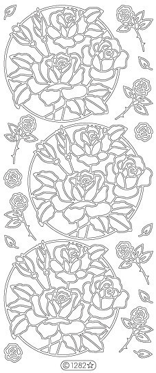 Starform CIRCLE OF ROSES SILVER N1282 Peel Off Stickers OUTLINE