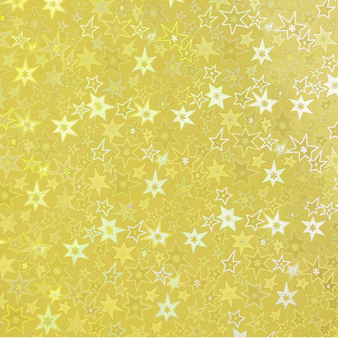 3pc 8.5x11 Gold Holographic Stars Adhesive-Back Paper