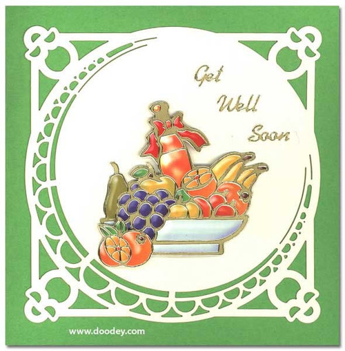 DD2501 Get Well Soon COPPER Peel-Off Outline Metallic Style Sticker