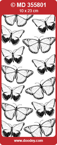 MD355801 BUTTERFLIES Small Gold Double Embossed Peel Stickers One 9x4 Sheet