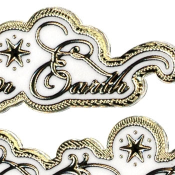 TEXT LABELS Gold MD352708 PEACE ON EARTH AND CHRISTMAS BLESSINGS Peel Stickers Labels One 9x4 Sheet