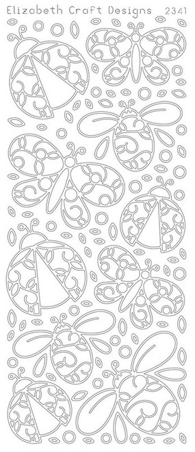 ELIZABETH CRAFT LADY BUGS 2STICKY N2341 Peel Off Stickers OUTLINE