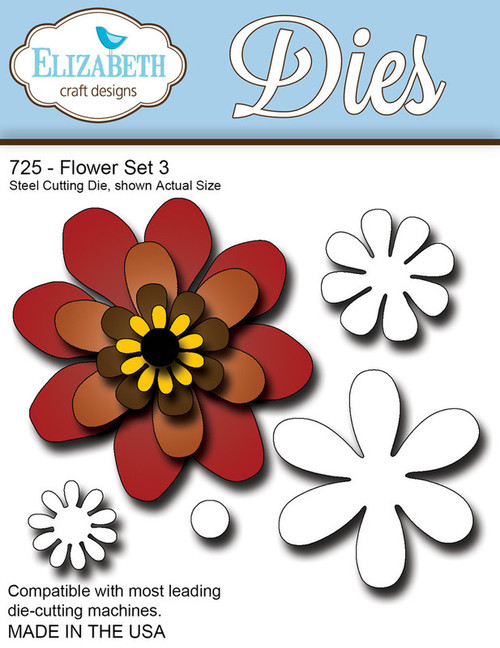 Elizabeth Craft Designs 725 Flower Set 3 Cutting Die