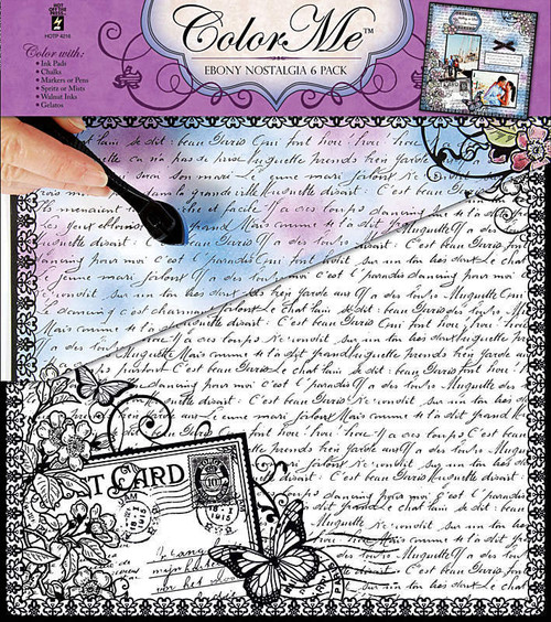 Color Me EBONY BLACK Nostalgia 4216 Paper Pack 6pc 12x12