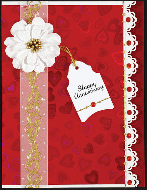 Hearts Holographic Red 4 sheets 8.5x11 Cardstock STUNNING!