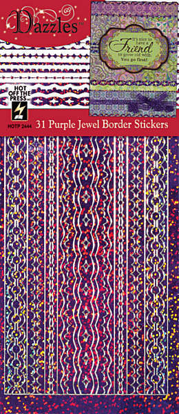 HOTP Dazzles N2444 PURPLE Jewel Border Stickers