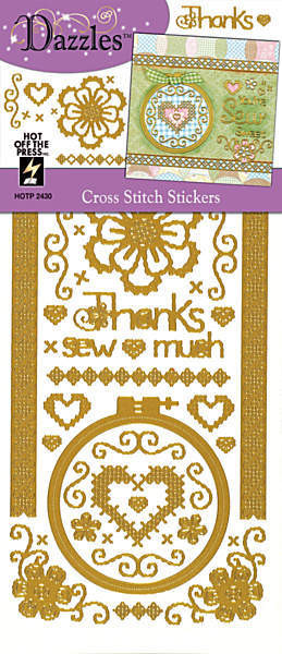 HOTP DAZZLES CROSS STITCH Outline Peel Stickers 2430 GOLD