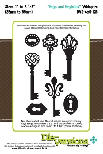 Die-Versions DVW-6X4-128 KEYS & KEYHOLES Whispers Cutting Die