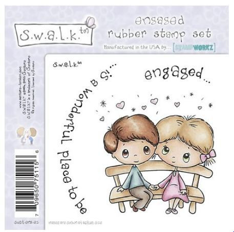 SWALK Unmounted ENGAGED Rubber Stamp SWST-ENG Collection