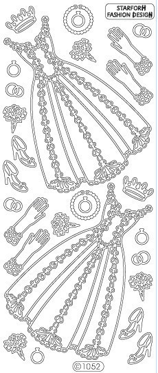 STARFORM SILVER DRESS 1052 Peel Stickers OUTLINE