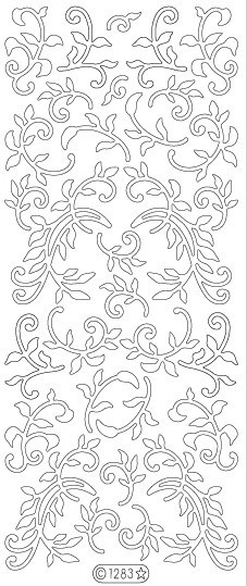 Starform GLITTER BLACK SILVER Swirls N1283 Stickers Leaves Beautiful Elegant Peel Outline