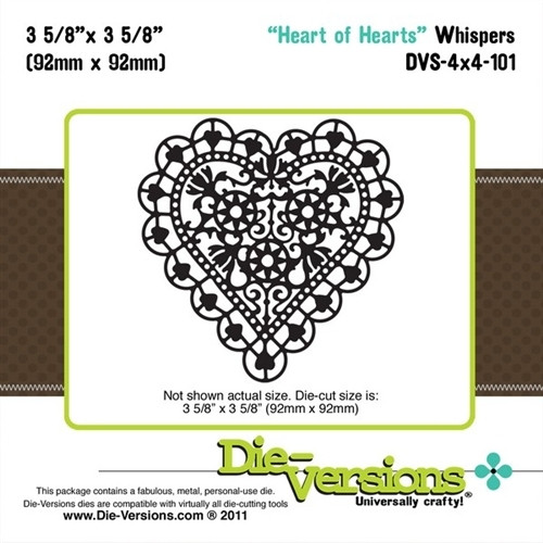 Die-Versions DVW-4X4-101 HEART OF HEARTS Cutting Die