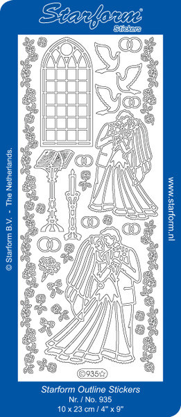 Starform Silver WEDDING 935 Peel Stickers OUTLINE