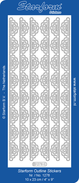 Starform LACEY CHAIN N1278 SILVER BORDERS Peel Stickers