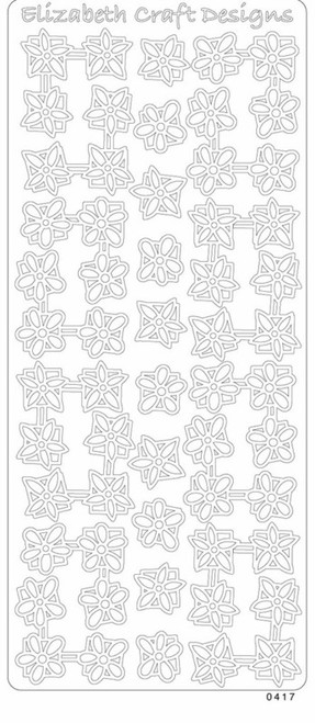 ELIZABETH CRAFTS CORNERS FLOWERS GOLD N0417 Peel Stickers