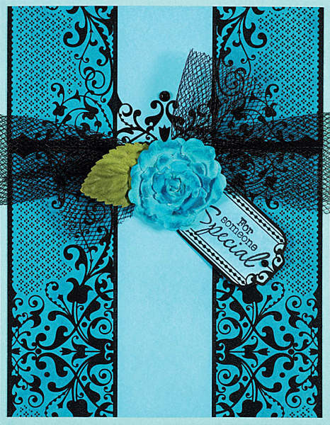 Color Me Card Toppers EBONY LACE BLACK 7057 SM Paper Pack