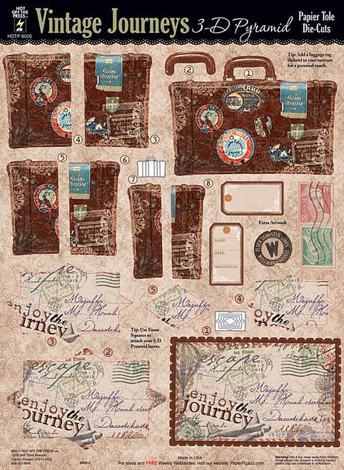 HOTP 3-D Papier Tole 8026 VINTAGE JOURNEYS  Die-Cut Paper Decoupage