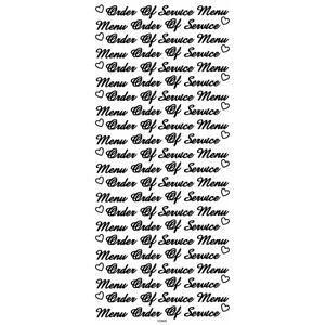 Outline N946 Silver Order of Service/Menu Stickers Church Service Wedding Funeral Programs