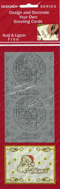 Sticker King Christmas Silver Foil Winter Scene & Accents Outline Peel Sticker