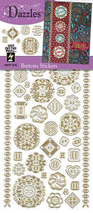 HOTP DAZZLES N1916 Buttons Silver Pearl PEEL OUTLINE STICKERS