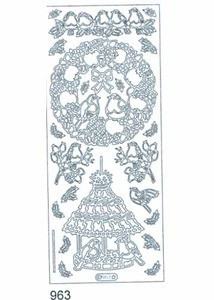 Starform BIRD WREATH N963 GOLD Peel Stickers OUTLINE