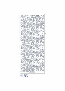 Starform FLOWER BURST 1126 SILVER Peel Stickers OUTLINE