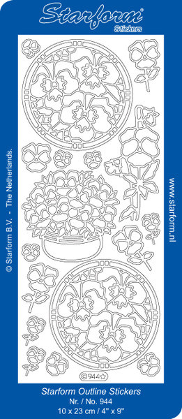 Starform N944 GOLD VIOLETS Outline Peel Sticker