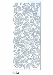 Starform FLOWERS IN OVALS silver 1123  Peel Stickers